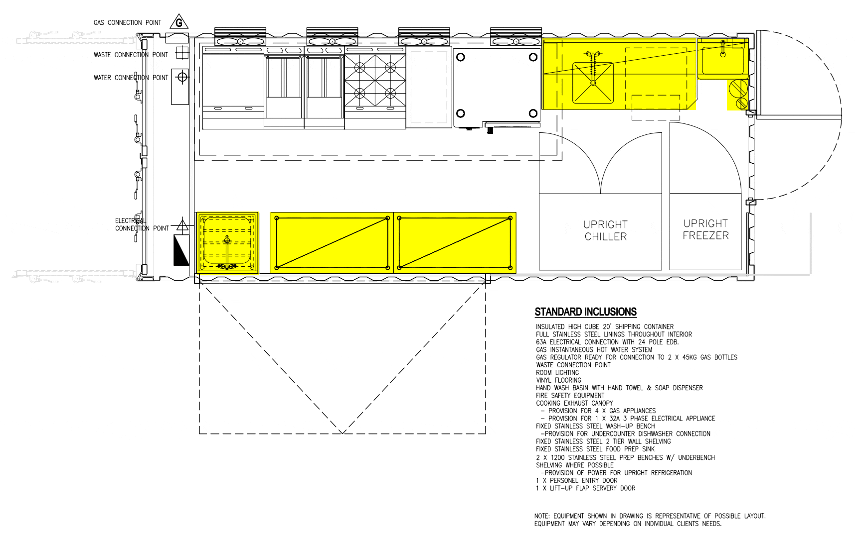 Container Kitchen Layout