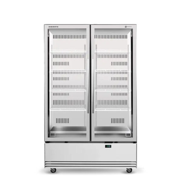 BME1200N A 2 door glass door commercial fridge