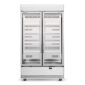 BME1200N A 2 door glass door commercial fridge, lit sign