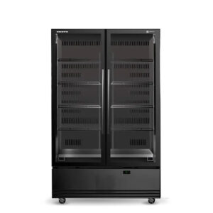 SKB1200N A Black 2 door commercial glass door fridge