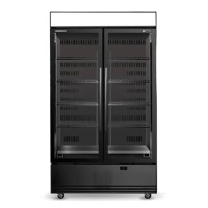 SKB1200N AC Black 2 door commercial glass door fridge