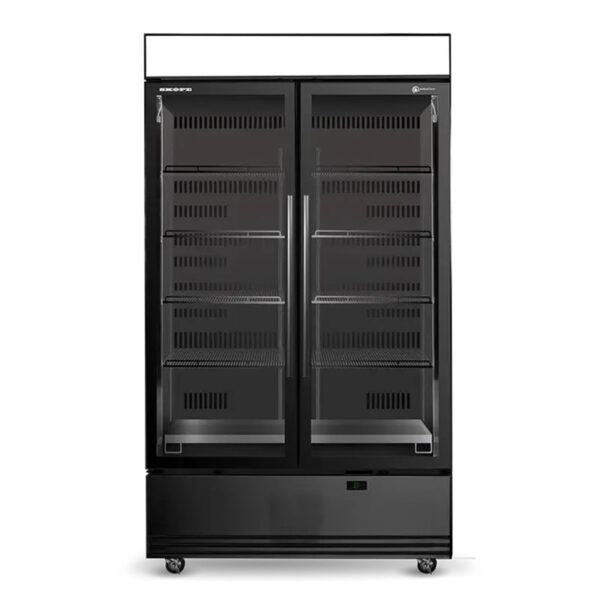 SKB1200N AC Black 2 door commercial glass door fridge
