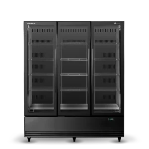 SKB1500N A Black 3 door display fridge
