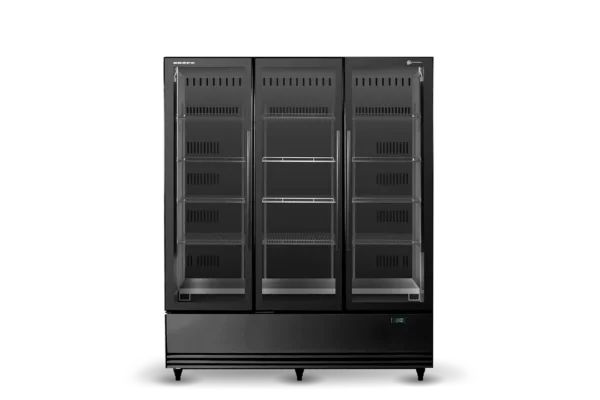 SKB1500N A Black 3 door display fridge