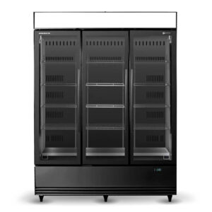 SKB1500N AC 3 door display fridge with lit sign