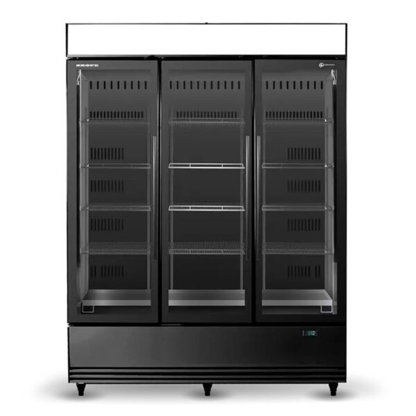 SKB1500N AC 3 door display fridge with lit sign