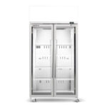 TME1000N AC 2 glass door fridge with lit sign